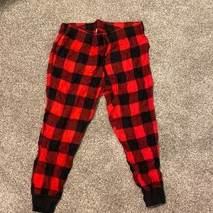 Womens old navy Buffalo plaid pj joggers size L